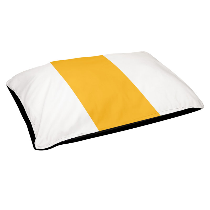 Coussin de lit pour chien Cincinnati, Grand (l 40 po x P 30 po x H 6,5 po), Blanc / Doré