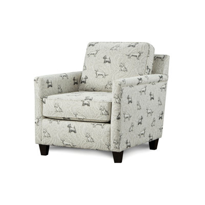 31" W Transitional Accent Chair, Dog