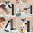 Matte Black Single Handle Bathroom Faucet With Temperature Display And 1080° Swivel-123382633