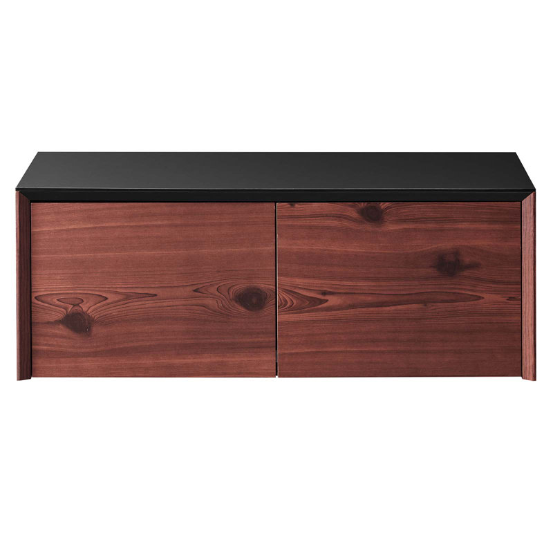 Modway Kinetic Wall-Mount Office Storage Cabinet, Black/Cherry