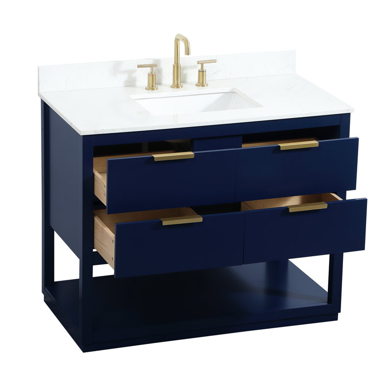 Ensemble de meuble-lavabo simple 42 po Felicity, Bleu
