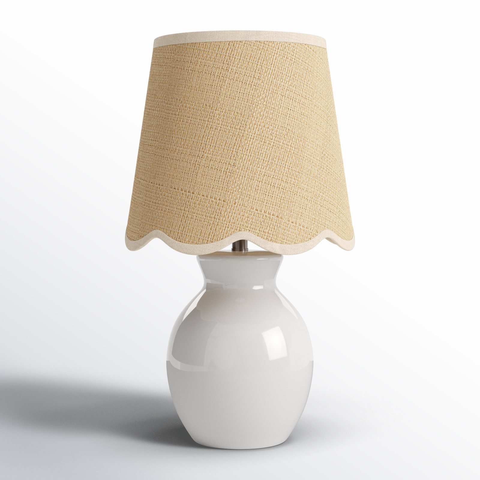 Momsen Ceramic Bedside Lamp, White, 15" H x 8" W x 8" D, Natural