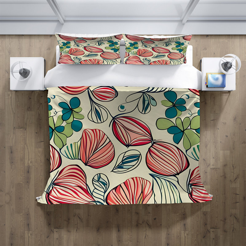 Polyester Abstract Duvet Cover, King Duvet Cover + 2 King Shams
