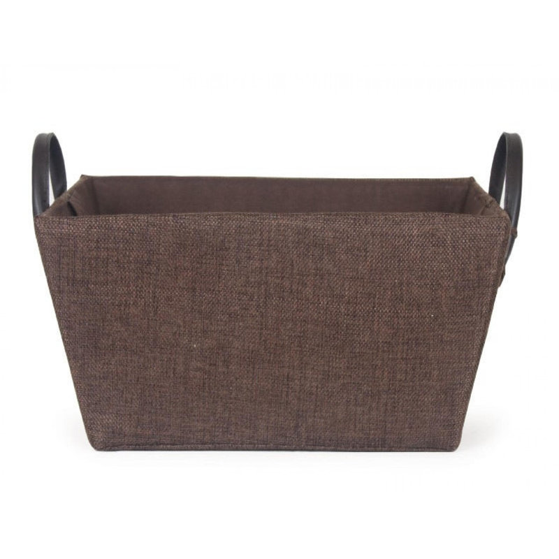 Fabric Handled Basket, 5.1" H x 13" W x 8.75" D, Brown