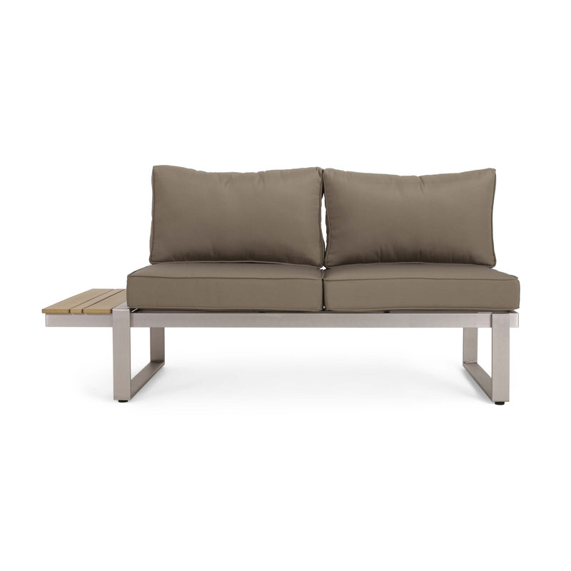 Siège de canapé avec accoudoirs, Kaki, Orienté à gauche (vu de face), Gris / Brun