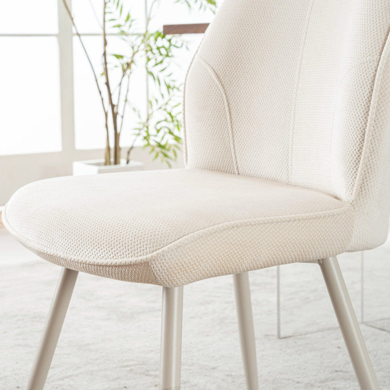 Chaises de salle à manger rembourrées Monno Chenille, 4, Beige, Beige