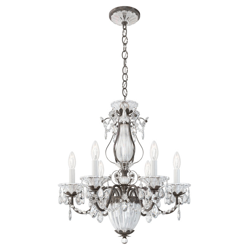 Bagatelle 6 Light 21in x 22.5in Chandelier in Heirloom Bronze with Clear Radiance Crystals, Heirloom Bronze