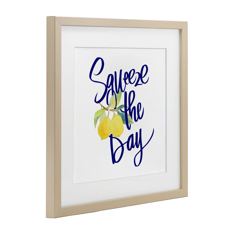 «Cursive Squeeze The Day», reproduction sous verre encadrée, design par Lanie Loreth, H 16 po x l 16 po