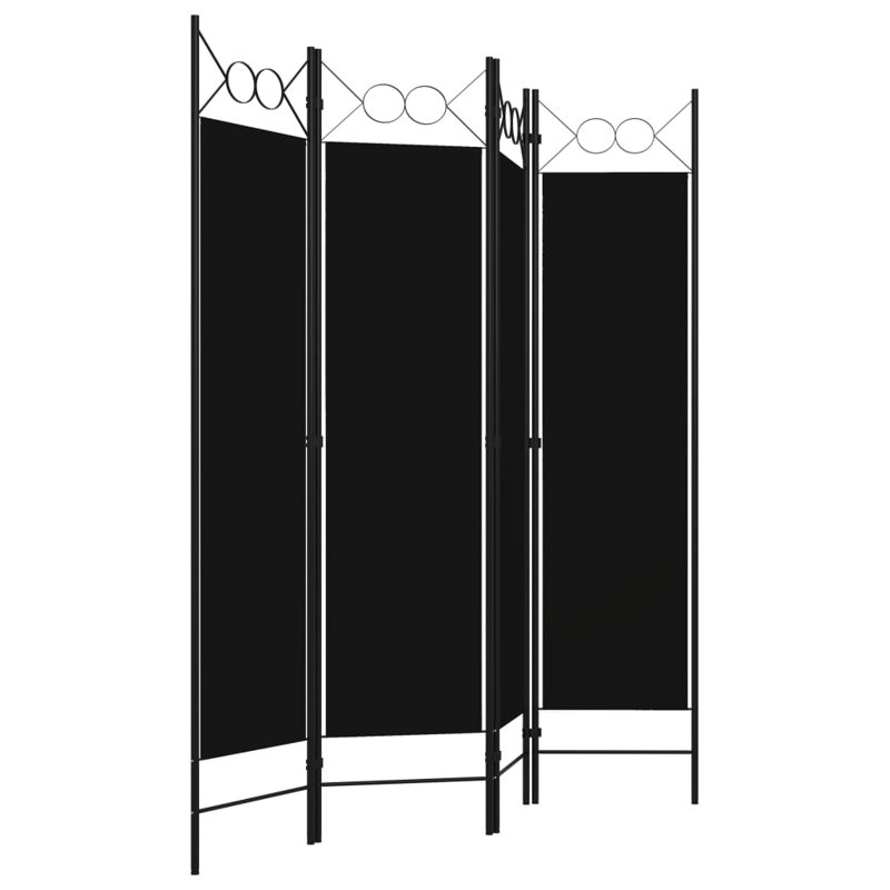 Tati 457.2cm H Folding Room Divider, 4, Black