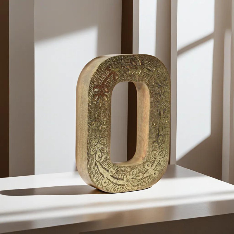 Haddam Text & Numbers Letter Block, O, Gold