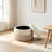 23.23"Round Upholstered Storage Ottoman With Fringe