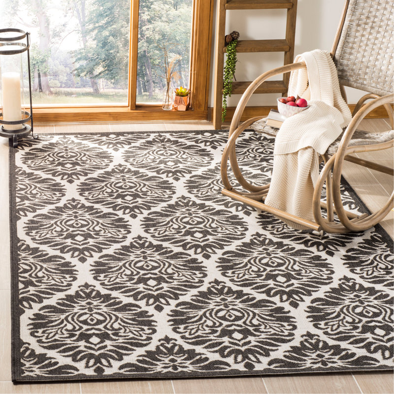 Emmanuel 100 Performance Damask Indoor/Outdoor Area Rug, Rectangle 9' x 12'