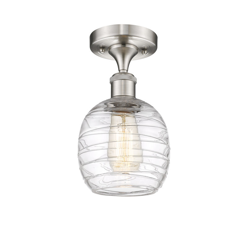 Carlucci Glass Semi Flush Mount, No Bulb Included, Oil Rubbed Bronze