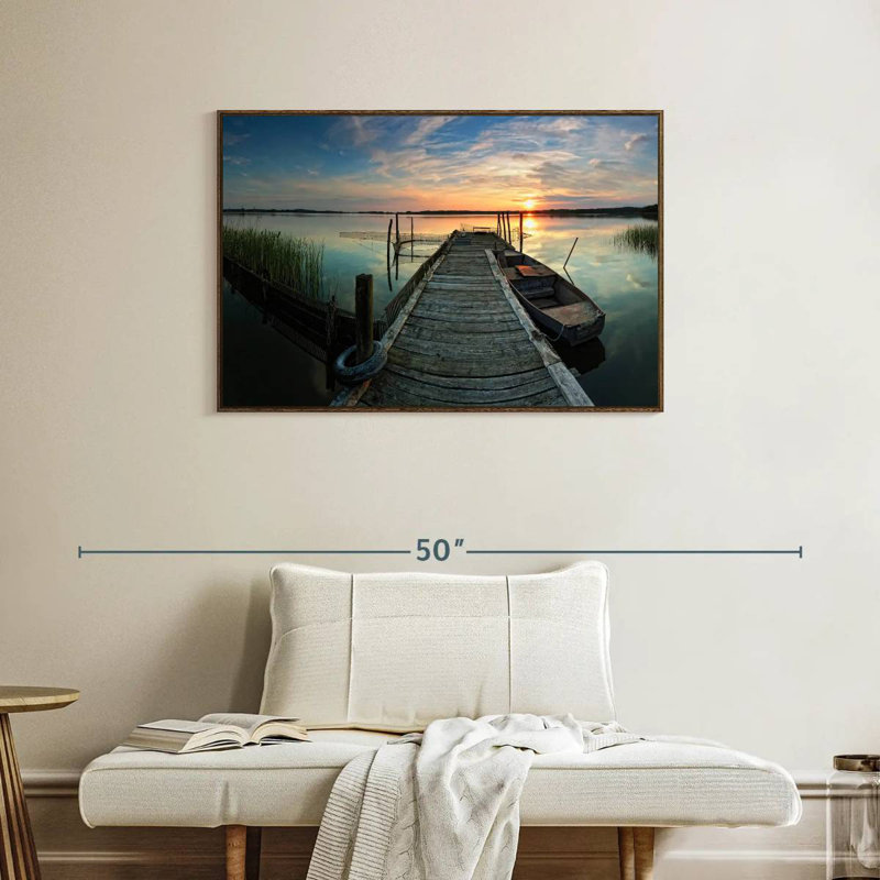 Fishing Trip, 37" X 25", Floating Frame Walnut