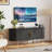 55.1'' Wooden TV Stand For Tvs Up To 60 Inch, Entertainment Center, Console Cabinet With Power Outlet And Ample Storage Place(Black)-334326860-334326863