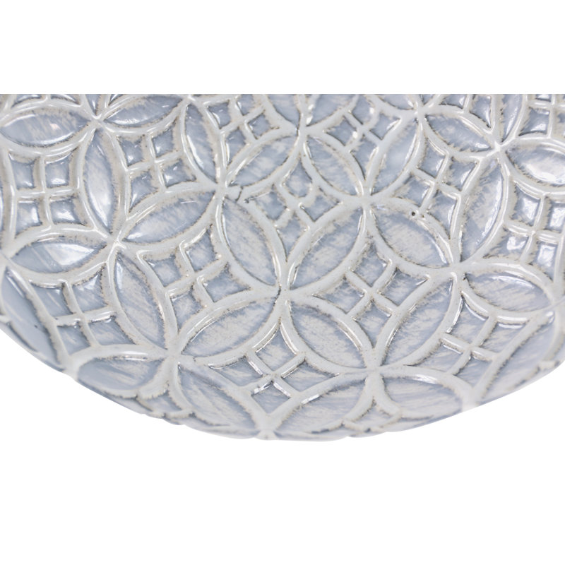 Navua Porcelain Ceramic Floral Decorative White Vase, 14" H x 13" W x 13" D