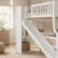 Lit double superposé au-dessus de grand lit double avec glissière et escalier de rangement, blanc-1903378775