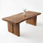 Table de salle à manger rectangulaire en bois massif pouvant accueillir 8 personnes, avec des pieds à lattes robustes; table de salle à manger de cuisine-131362038