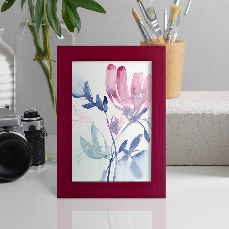 Fuchsia Sway I, reproduction d'art encadrée, Rouge, H 6 po x l 4 po x P 1 po
