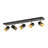 5-Light Black Gold Flush Mount Linear Track Light Kit With Rotatable Heads