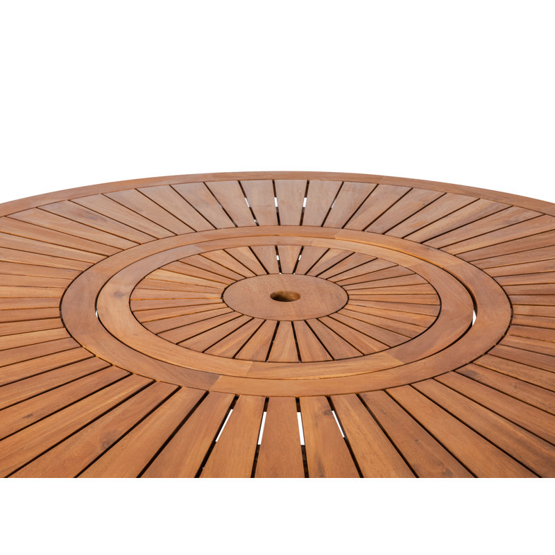 Ensemble de salle à manger pour 6 personnes en bois massif avec table paresseuse et chaises pliantes, 6, 29.5" H x 59" W