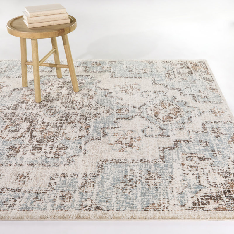 Tapis bleu Wolcott, Rectangle 5 pi 3 po x 7 pi