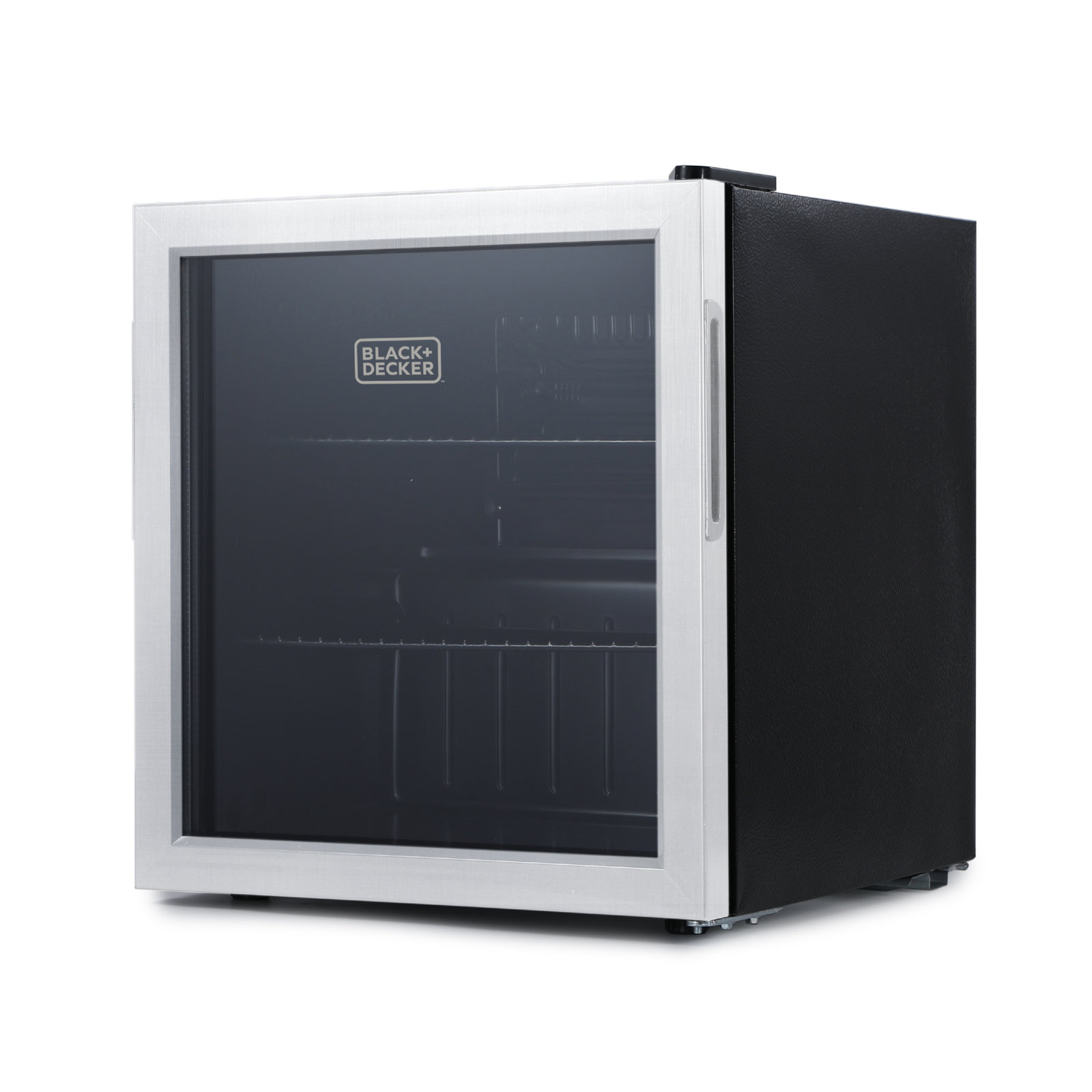 Black+Decker - 1.7 Cu. Ft. Beverage Cooler, 63-Can Drink Fridge with Double Pane Glass Door for Home Bar or Office, BDB16HS - Black | Fridge.com