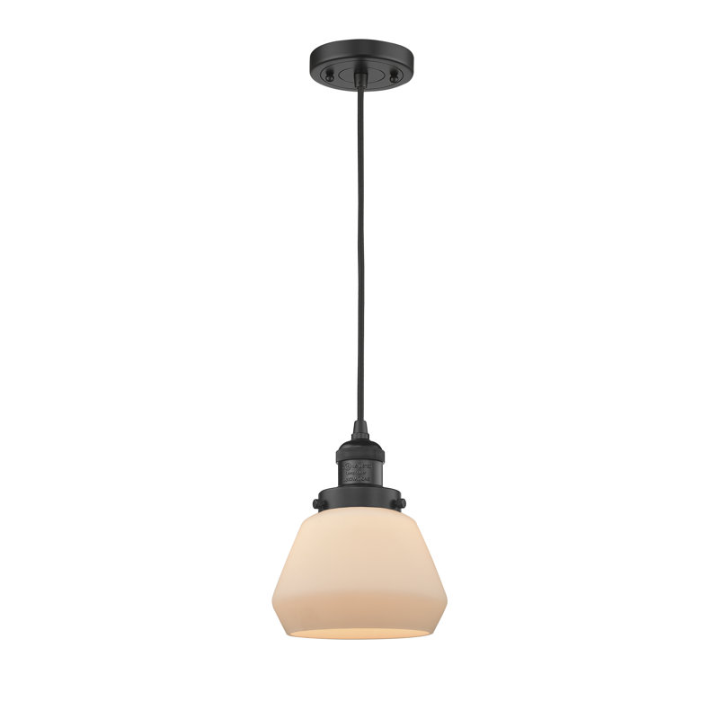 Rosecroft 1 - Light Single Pendant, Matte Black, Matte White