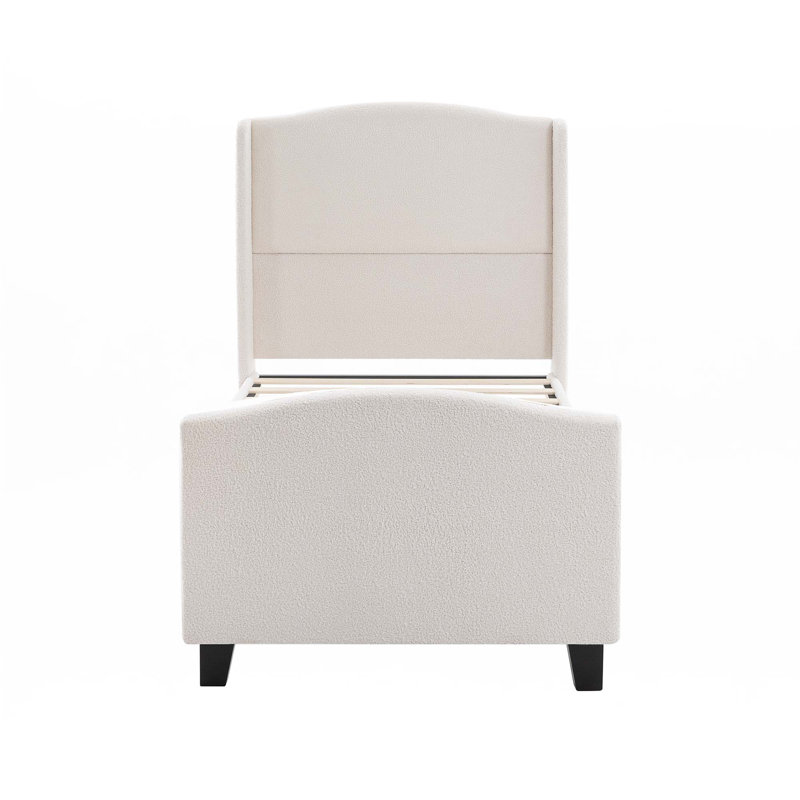 Bed Frame with 49.21"High Back Upholstered Headboard, Twin