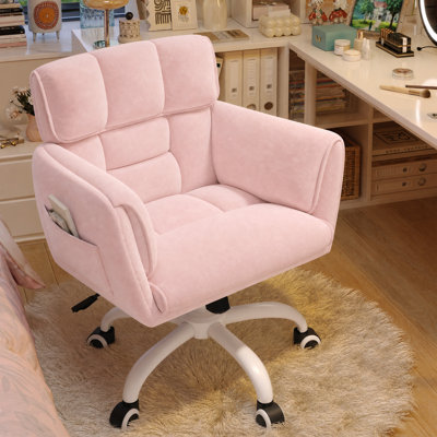 Fauteuil pivotant confortable avec poche latérale – Chaise de bureau et chaise de travail pour le bureau, le salon et utilisation quotidienne