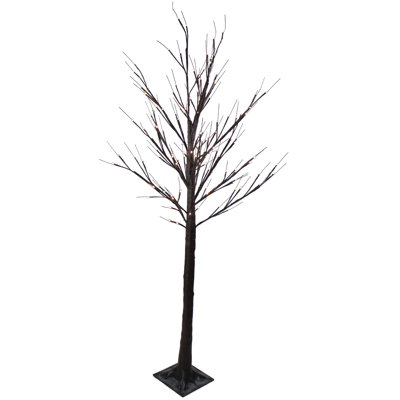 Décoration d'extérieur de bouleau de Noël 6 pi avec lumières DEL blanc chaud