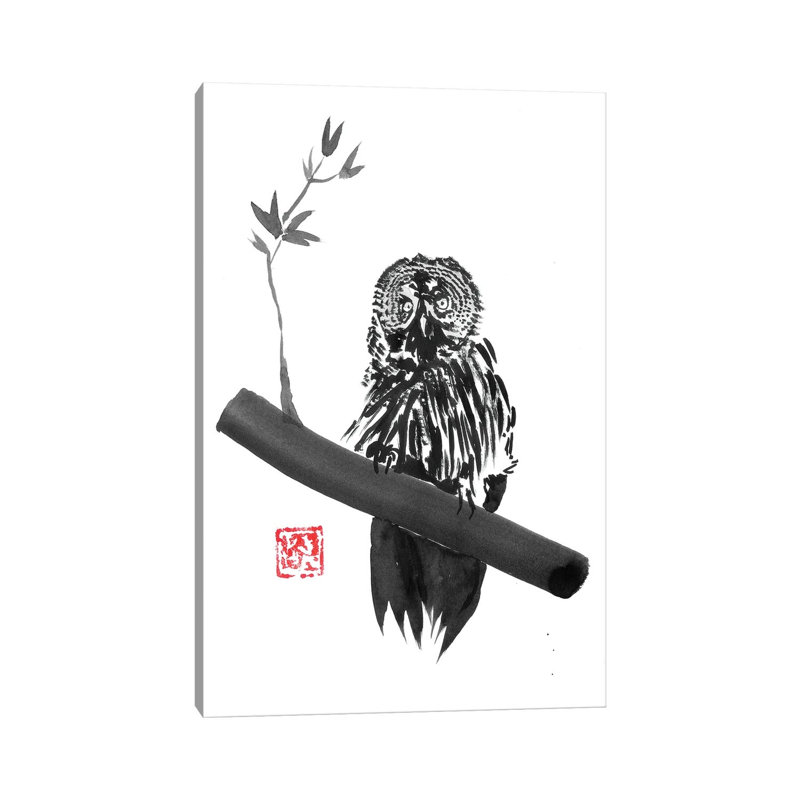Owl by Péchane - Painting on Canvas, 152.5 cm H x 101.5 cm W x 3.175 cm D, Wrapped Canvas