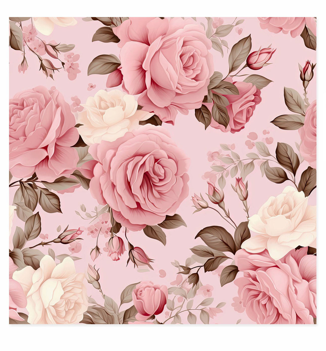Winston Porter Floral Muted Pink Roses V Glam Unframed Art Print | Wayfair