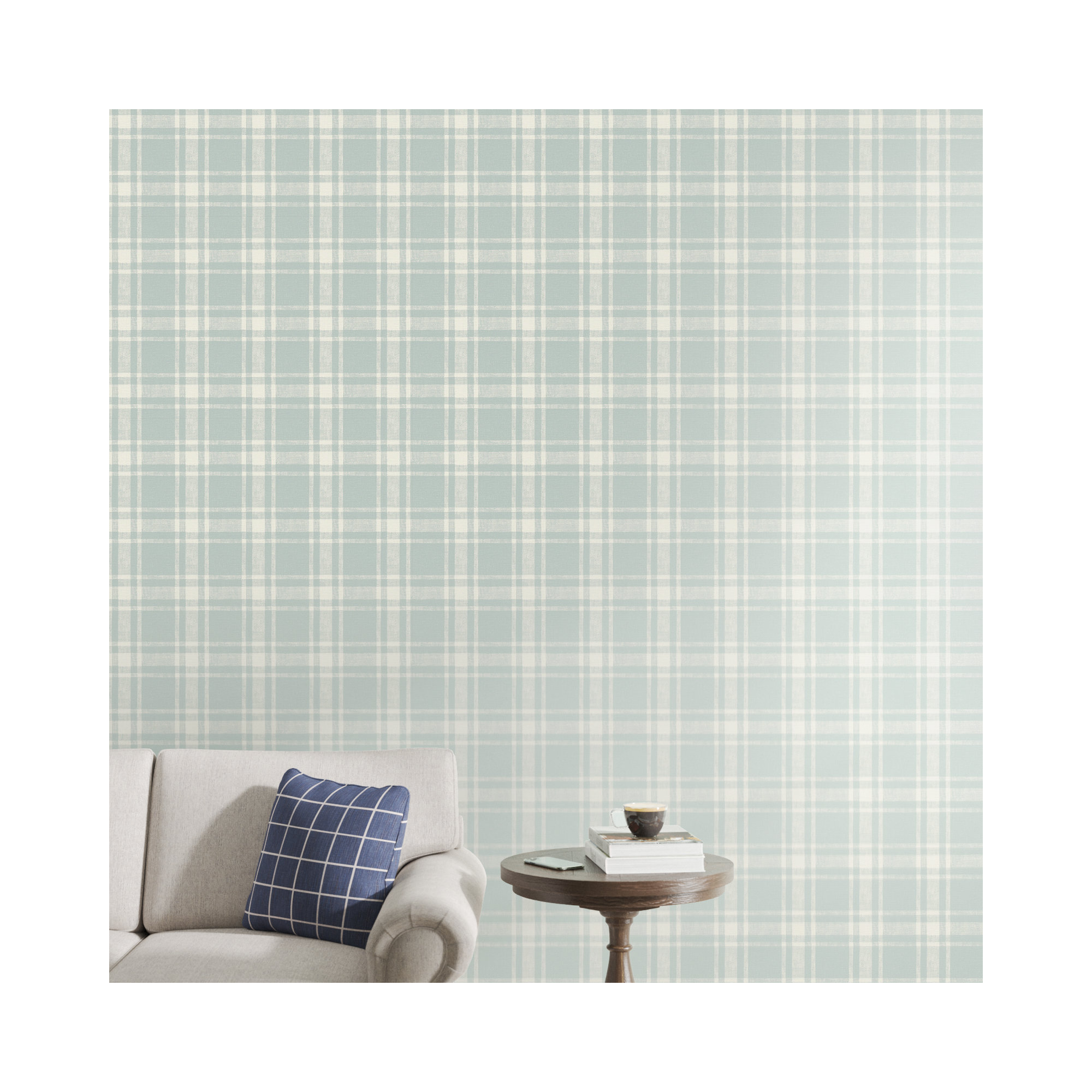 Haslet Checkered Roll, Light Blue