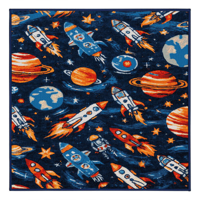 Tapis bleu lavable à la machine