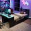 Wood Daybed With Trundle,Desk,LED Light And USB-881347372-881347375
