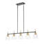 Luminaire suspendu linéaire 43 "pour îlot de cuisine 43" avec verre ondulé en forme de cloche 43 " 