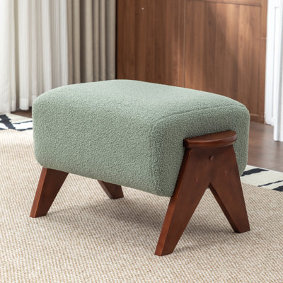 Bryonie Upholstered Ottoman With Solid Wood Leg