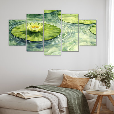 Fleur de lotus d'eau Tranquiity At The Pond IV - Lotus - art mural moderne pour salon Diamond