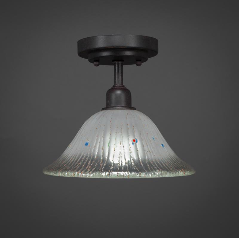 Plafonnier semi-encastré 1 lumière 10 po Eilif, Givré