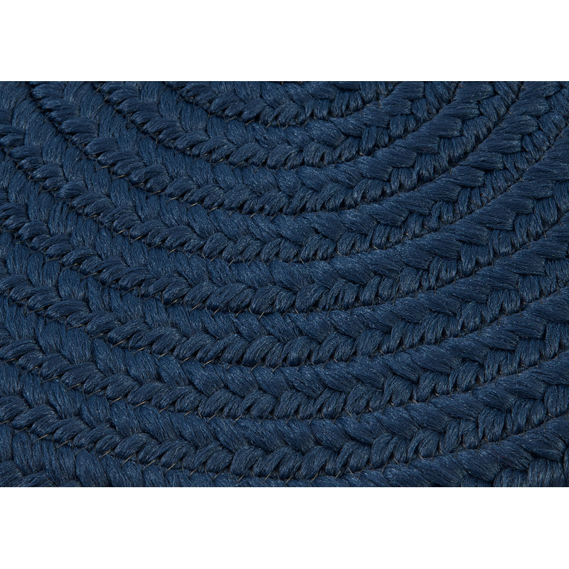 Tapis bleu tressé Dourdain, Tapis de couloir 2 pi 4 po x 6 pi