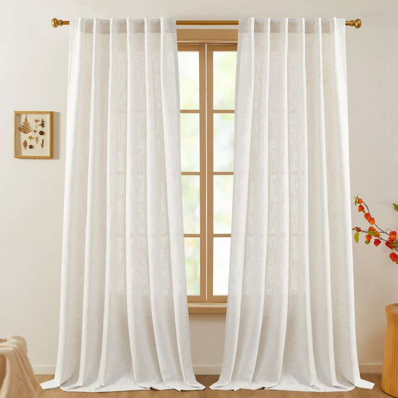 Semi Sheer Single Curtain Panel, 52" W x 96" L, Light Gray