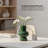 Arlo 8" Reactive Glaze Double Bulb Green Ceramic Vase-128904565-128904567