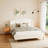 Upholstered Platform Bed Boucle Fabric And Wingback Headboard Rounded Corners White-716034553