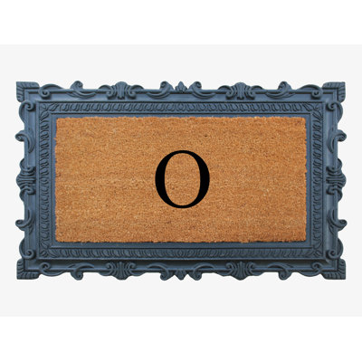 A1HC First Impression Carson Rubber and Coir Doormat Monogrammed Mat 24" X 36"