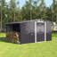 Garage Shed with Log Storage 11 ft. W x 4 ft. D Galvanised Steel