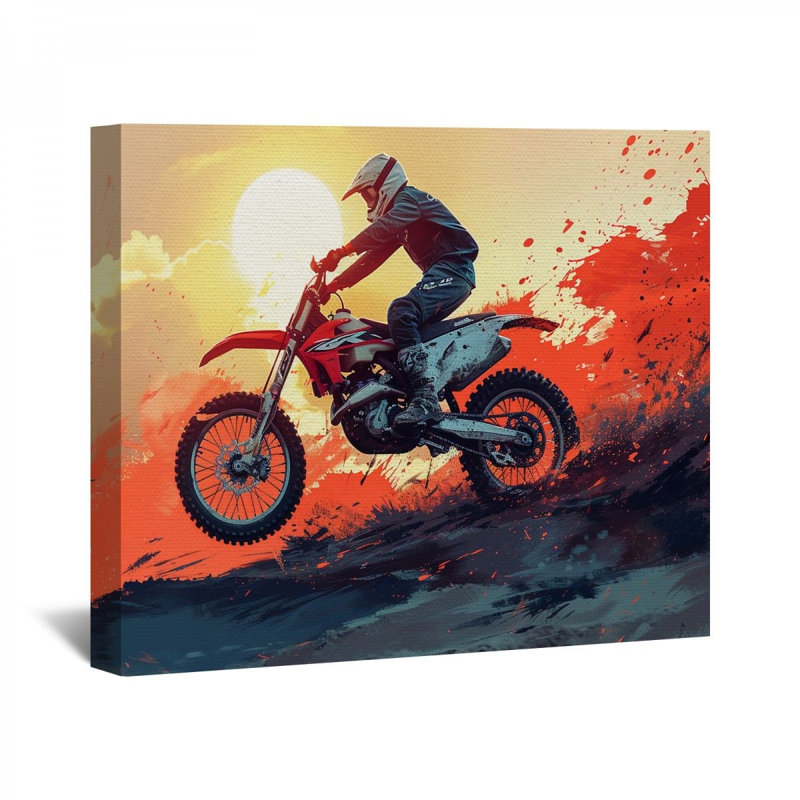 «Motorcross» sur toile, H 20 po x l 24 po x P 2 po