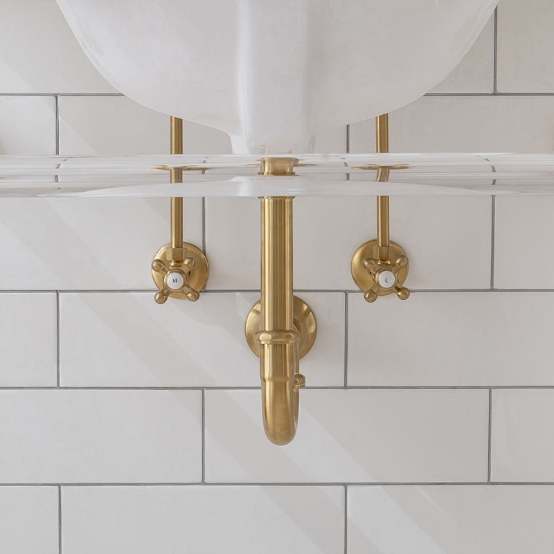 Nécessaire d'alimentation en eau Classic P-Trap, Laiton satiné