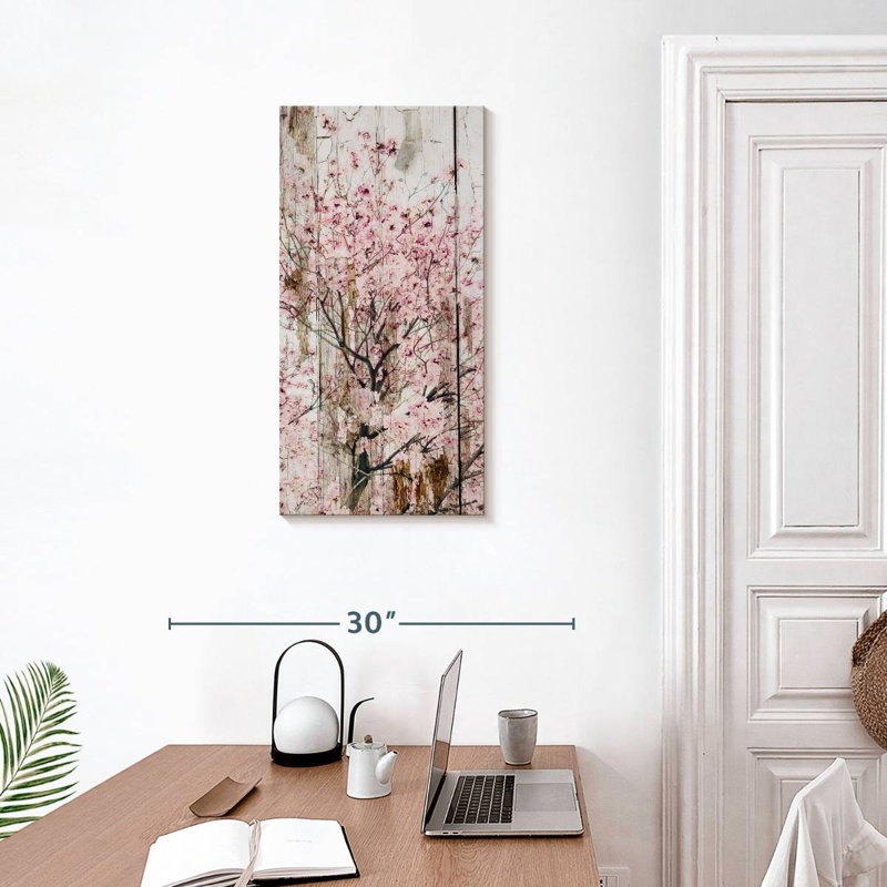Spring Flowers Grunge, 30" H x 15" W