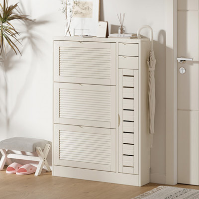 Beige Solid wood Shoe Storage